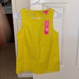 Lilly Pulitzer Yellow Iona Eyelet Top